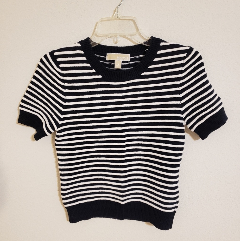 MICHAEL Michael Kors Navy & White Stripe Knit Top